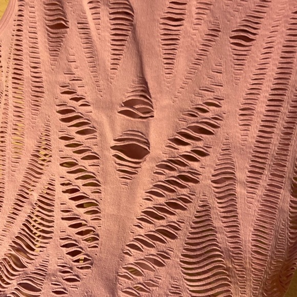 90 DEGREE BY REFLEX Sleeveless Activewear Tank Top Light Pink Cutout Size Small - Picture 9 of 12